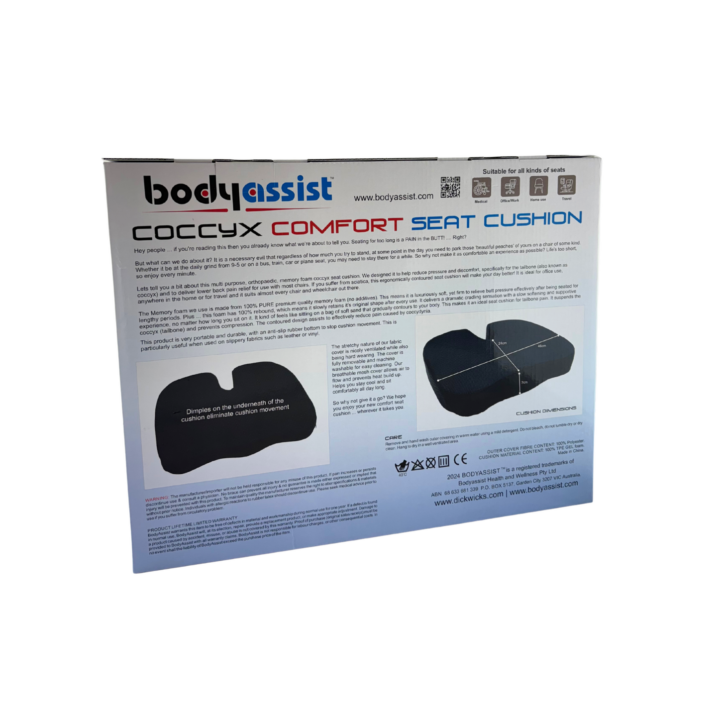 Body Assist Coccyx Comfort Seat Cushion - First Aid Distributions