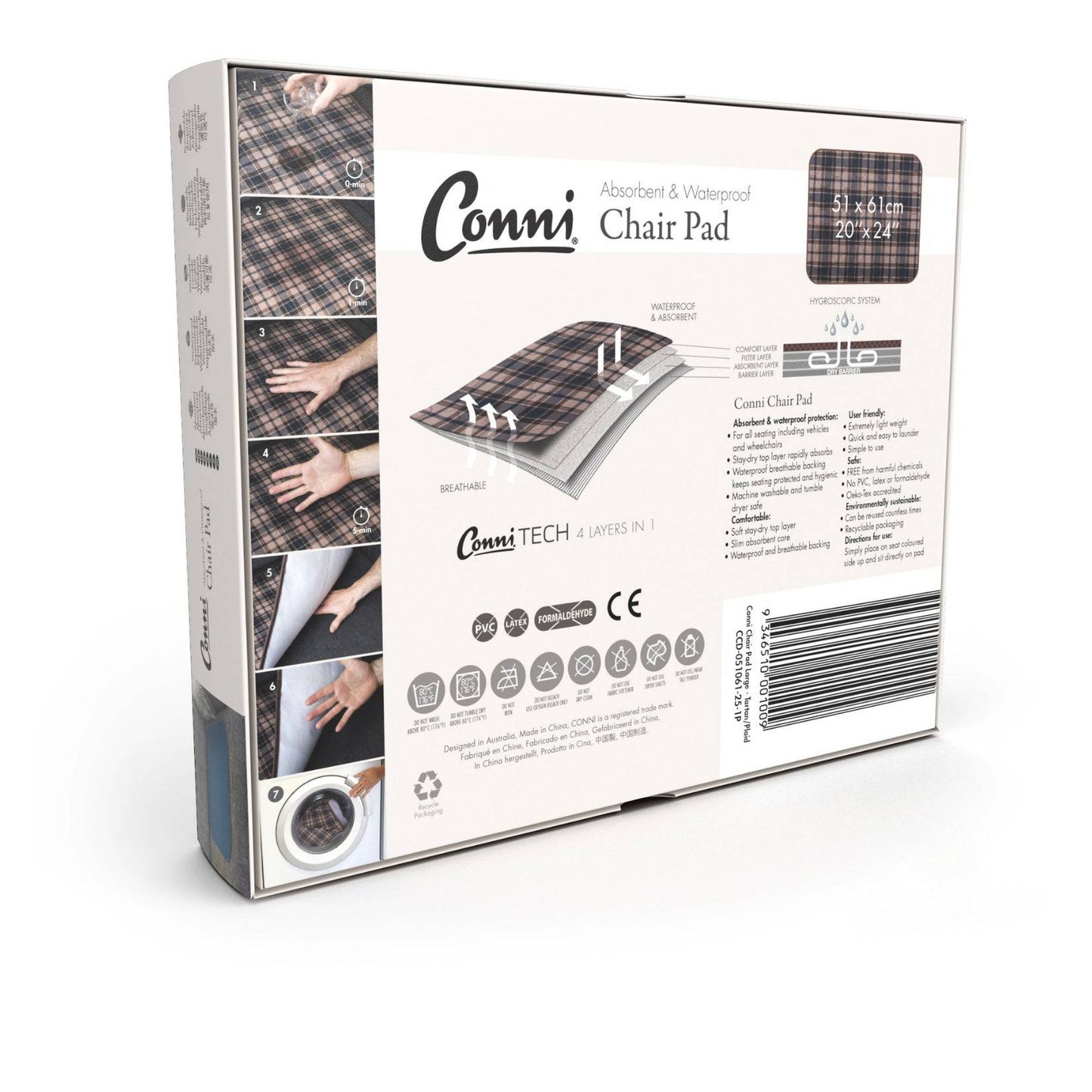 Conni Chair Pad Large - Tartan (1) - First Aid Distributions