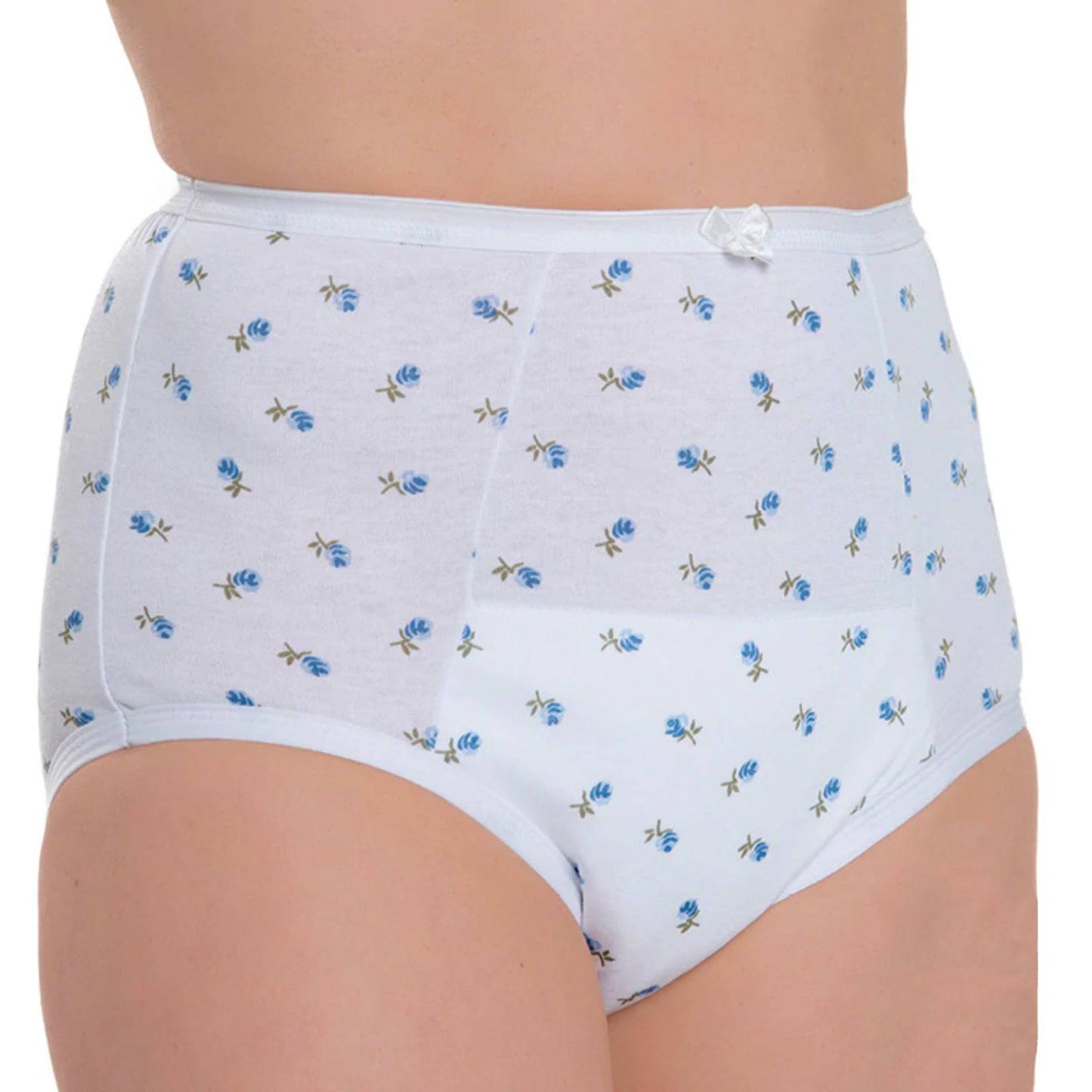 La Floral Women's Brief by Sleepcorp in XS, incontinence clothing with floral design, shown in a close-up image.