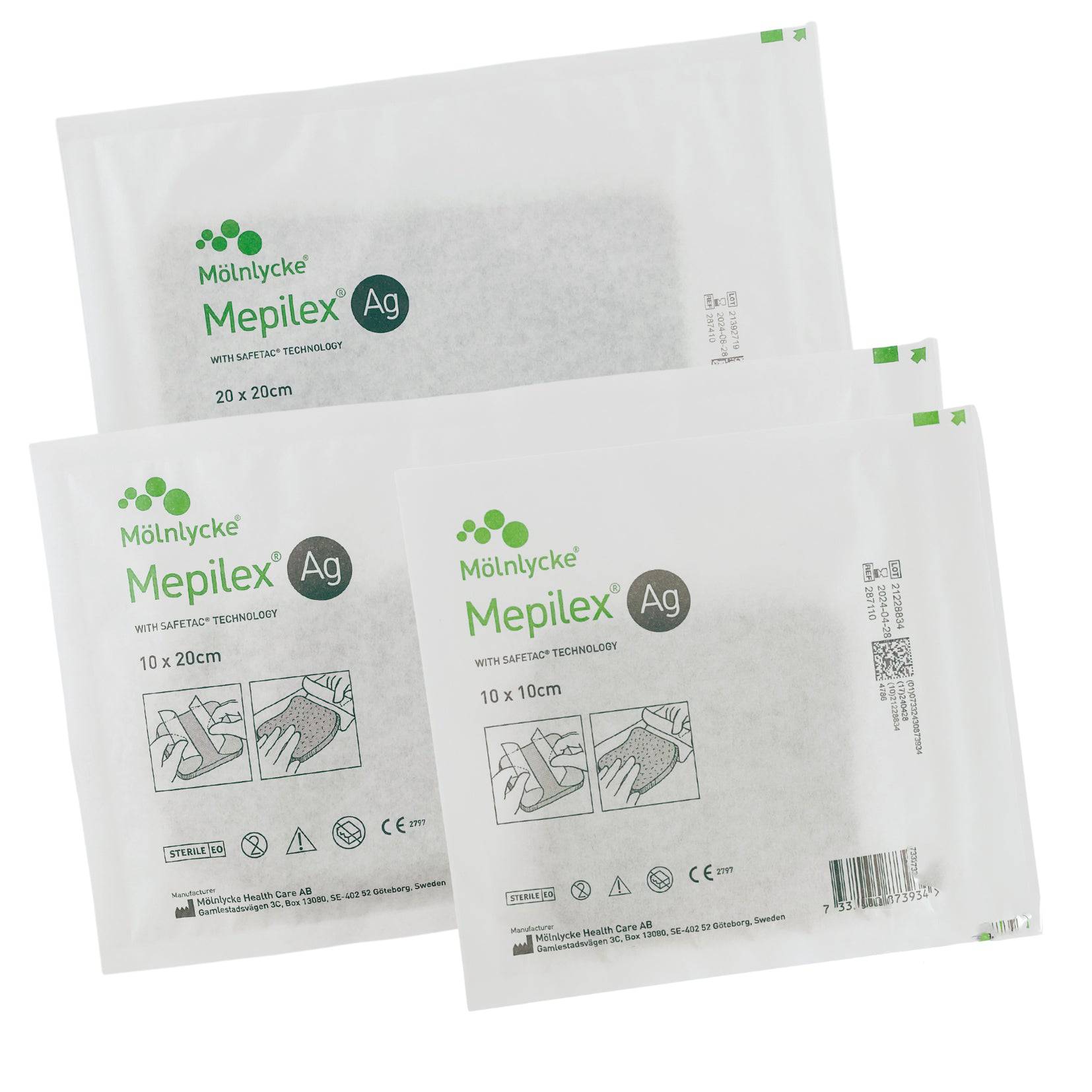 Mepilex Ag Silver Dressing - 10cm x 10cm / Single | First Aid Distributions Mepilex Ag Silver Dressing - 10cm x 10cm / Single | First Aid Distributions