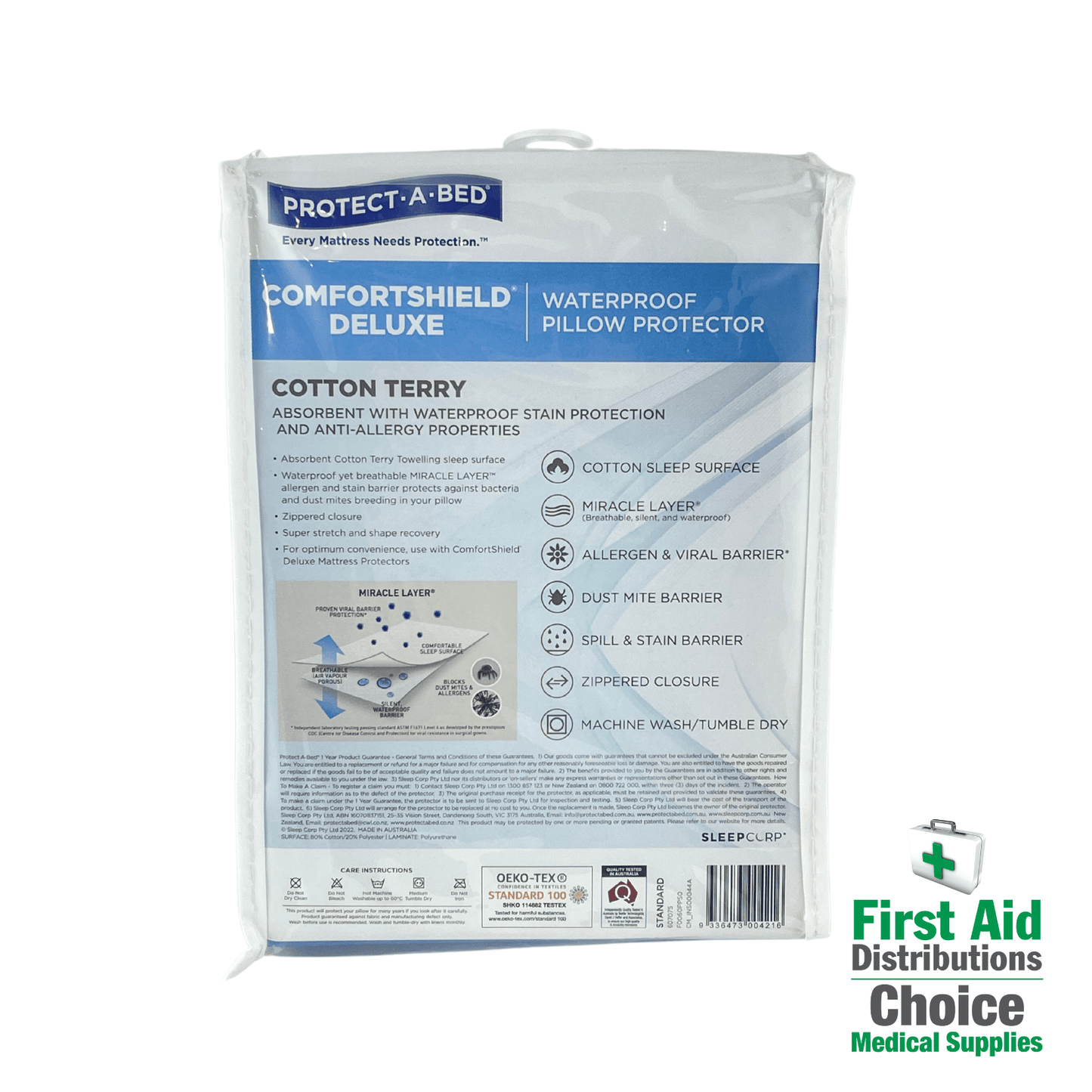Protect-A-Bed Comfortshield Deluxe Pillow Protector - First Aid Distributions