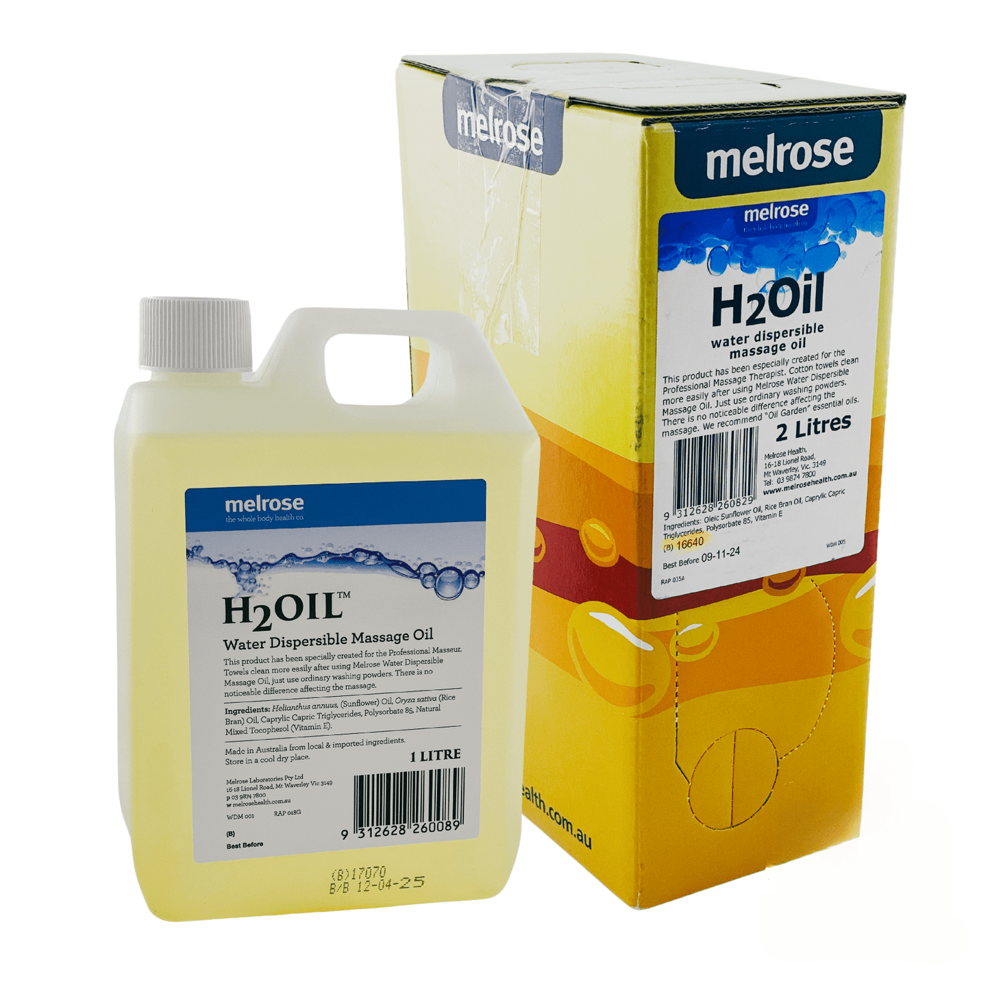 Water Dispersible Massage Oil - H2Oil (1) - First Aid Distributions