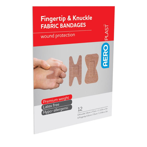 Fabric Plasters Fingertip & Knuckle - Aero (12)