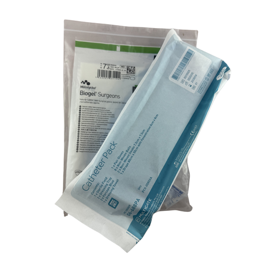 Bendigo Hospital Catheter Pack by First Aid Distributions with assorted catheter accessories on a white background.