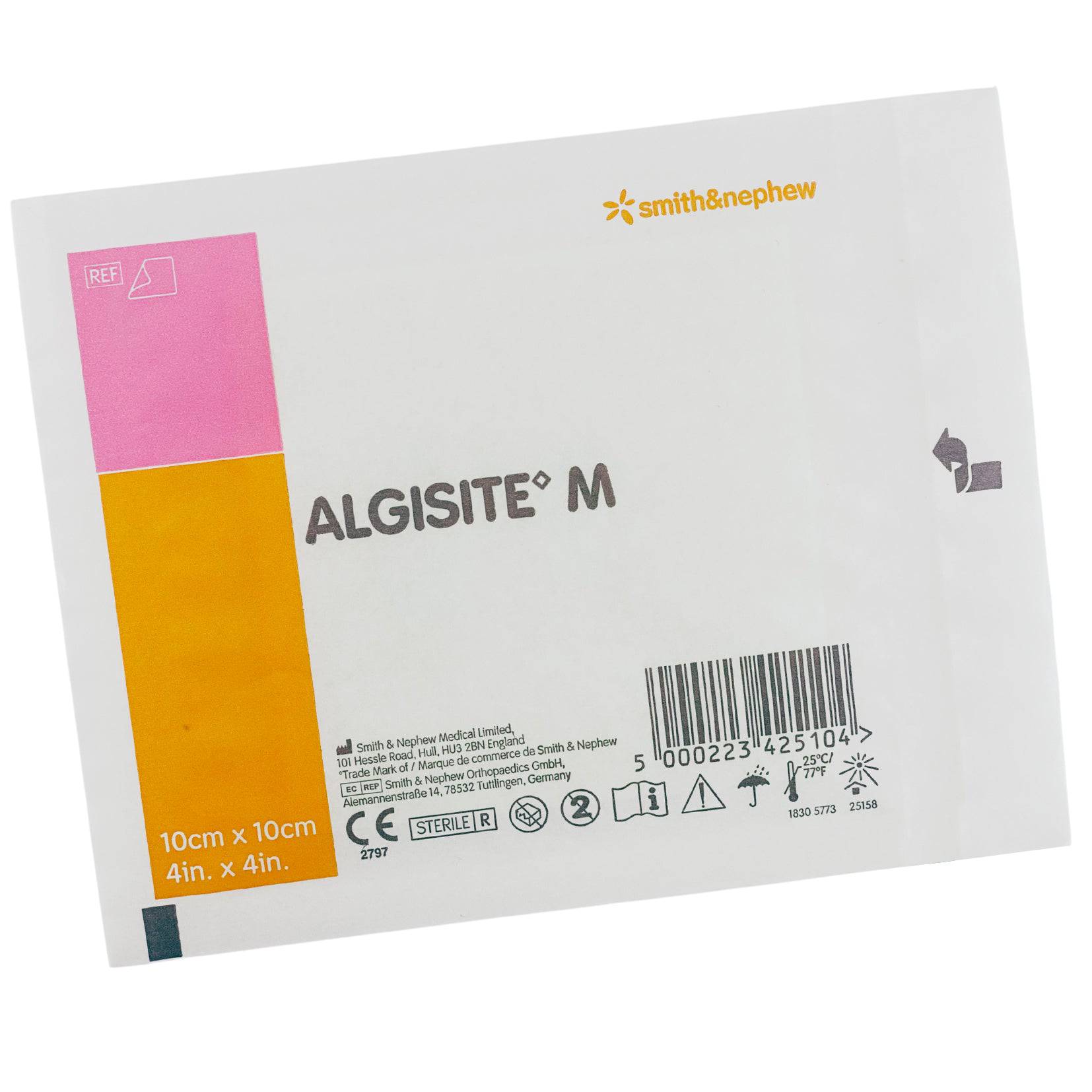 Smith & Nephew Algisite M calcium alginate dressing, sterile wound dressing with absorbent, gel-forming material for wound management.