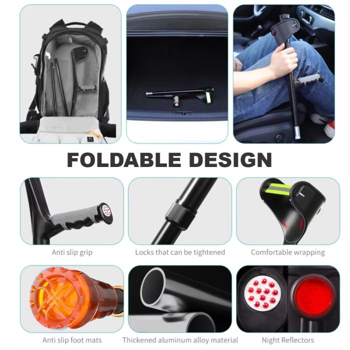Bodyassist Adjustable Euro Forearm Crutch with Elbow Strap (Single) ADULT