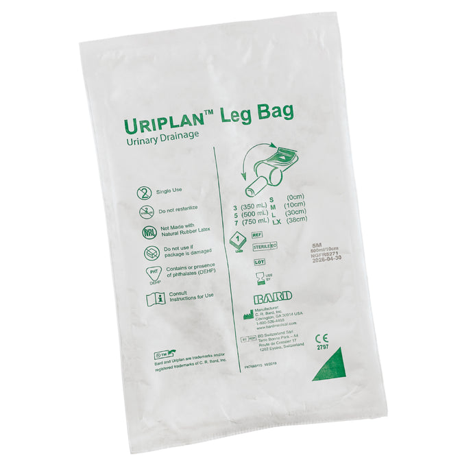Uriplan Leg Bag 500ml Sterile with 10cm Inlet - Bard (1)