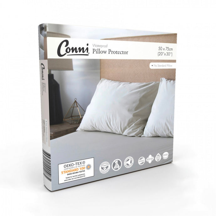 Conni Micro Plush Waterproof Pillow Case - White (1)