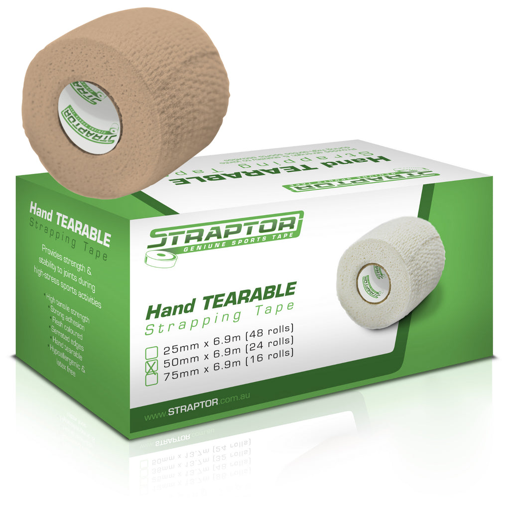 Hand Tearable Stretch Tape Beige/Flesh 50mm x 6.9m - Straptor (24)
