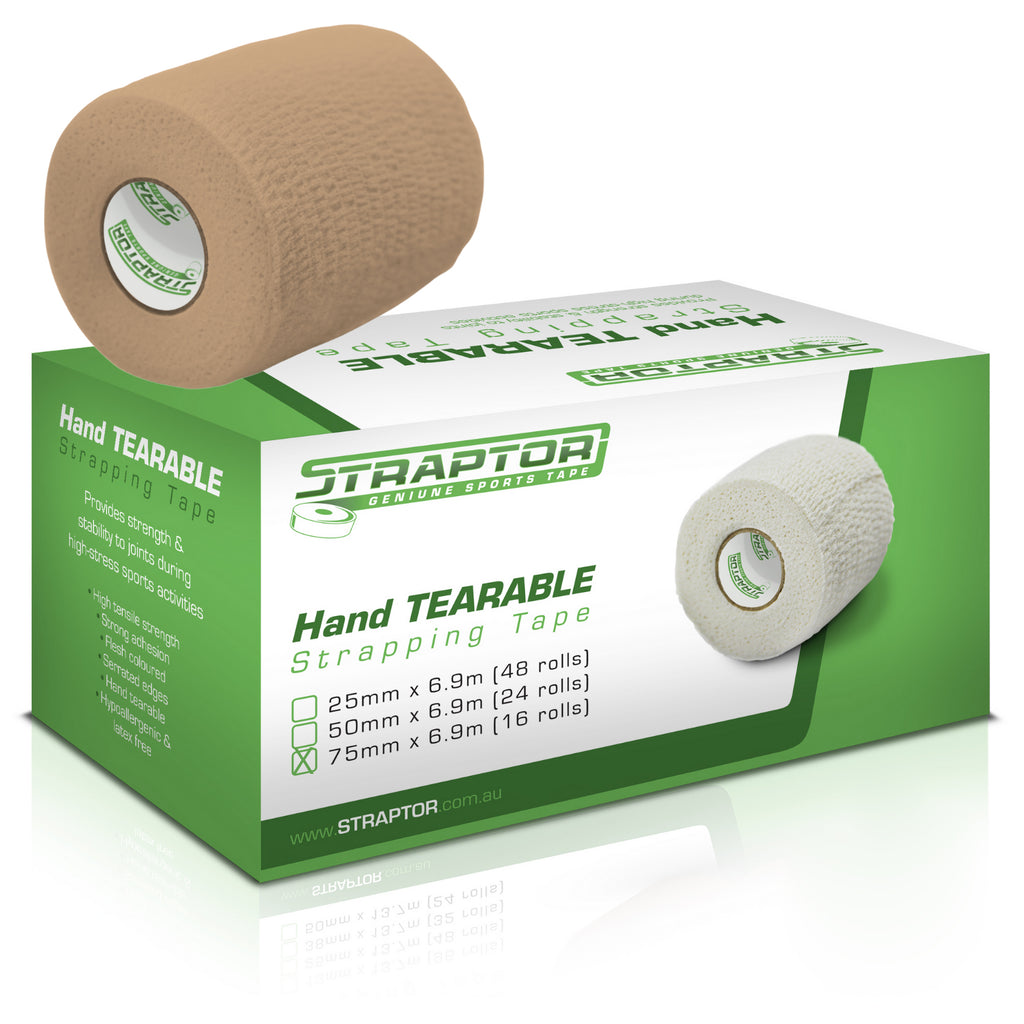 Hand Tearable Stretch Tape Beige/Flesh 75mm x 6.9m - Straptor (16)