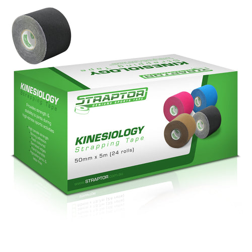 Kinesiology Tape Straptor 50mm x 5m - BLACK (24)
