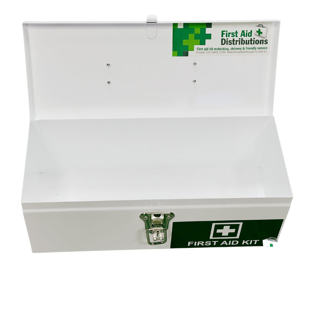 Empty First Aid Portable Metal Box - White (1)