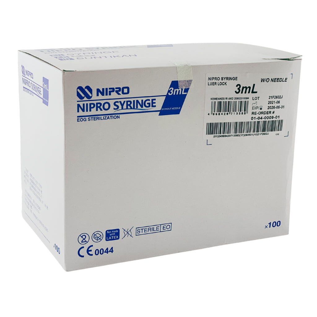 Nipro Syringe Luer Lock 3ml (100)