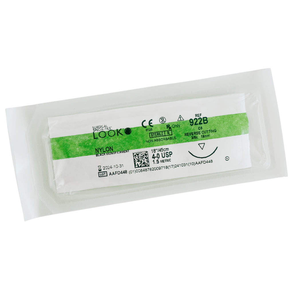 Nylon Suture 4/0 19mm Reverse Cut 45cm (1) | First Aid Distributions