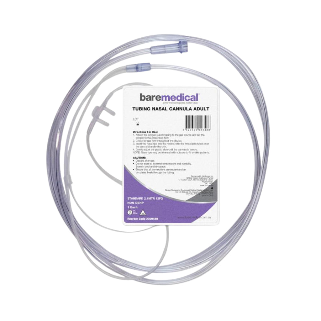 Oxygen Nasal Cannula with Tubing 2.1m - Adult (1)