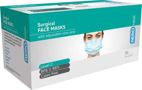 Surgical Mask Level IIR 3ply General Purpose Ear Loops (50)