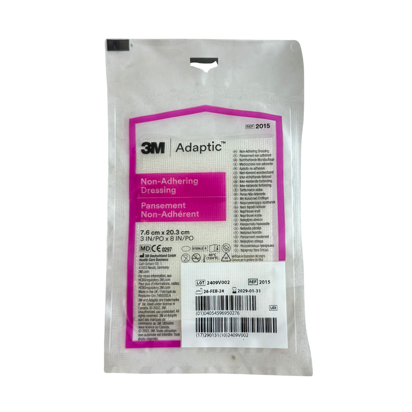 Adaptic Non Adhering Dressing 7.6cm x 20.3cm (1) - First Aid Distributions