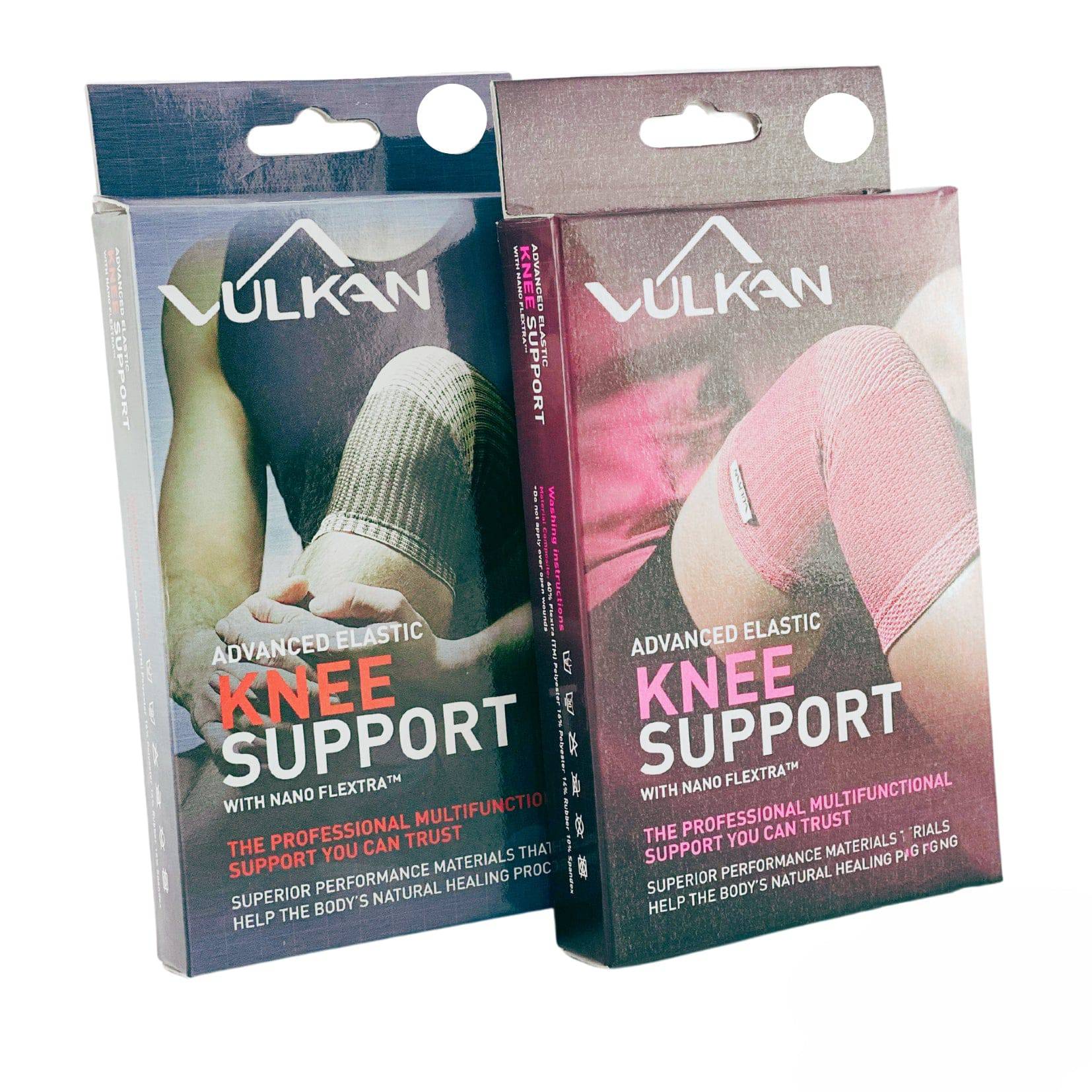 Black Vulkan Advanced Elastic Knee Support for stability and compression during physical activity, from Performance Health.