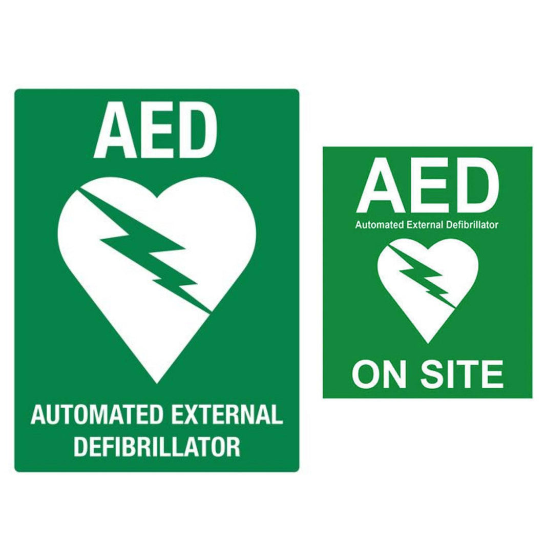 Defibrillator Sign Sticker Defibrillator & AED Signage | First Aid Distributions