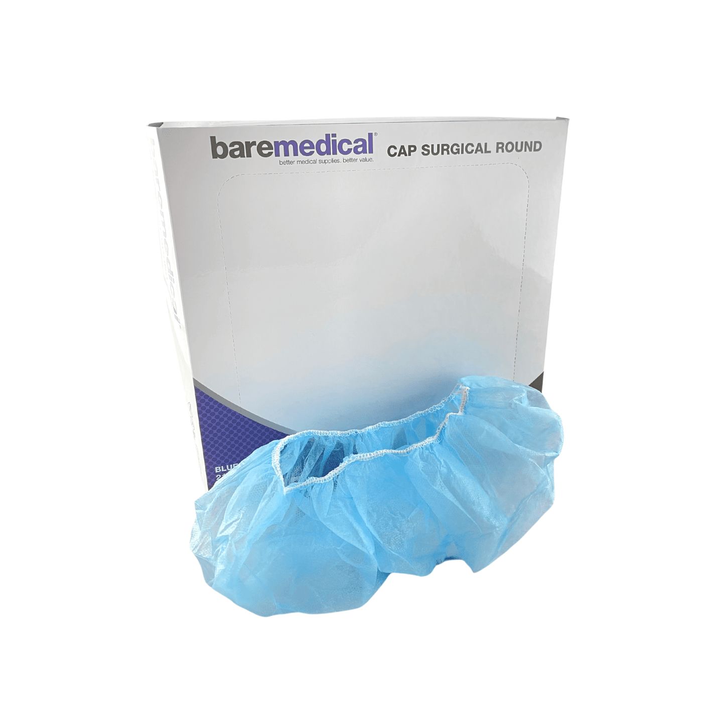 Biohazard disposal surgical cap by Clifford Hallam, lightweight disposable cap for medical and surgical use.