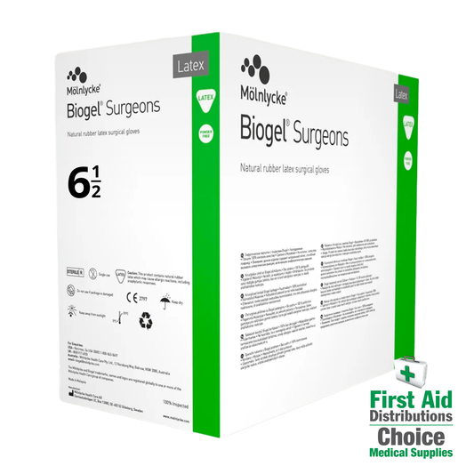 Biogel Gloves Sterile Latex Powder Free Size 6.5 (Box 50) - First Aid Distributions