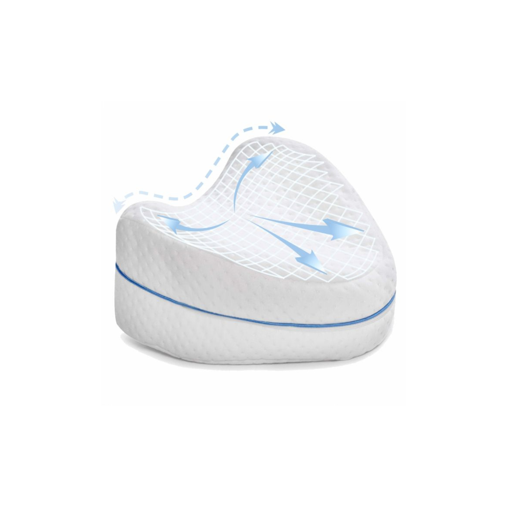 Body Assist Comfort Leg Pillow for daily living, shown in image with ergonomic design for support and comfort during rest.