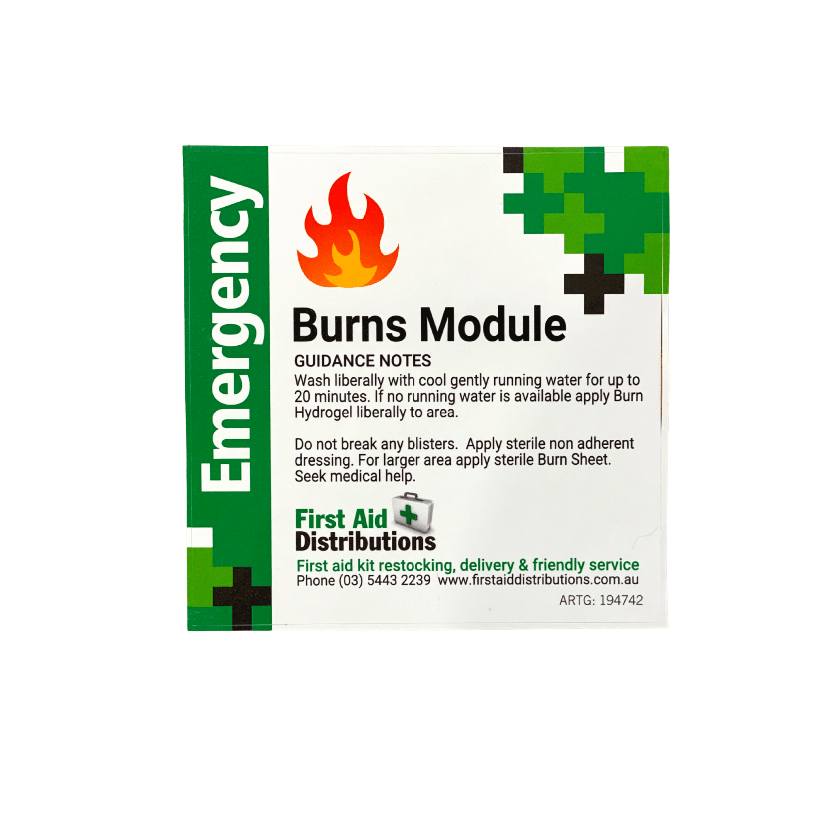 Module Burns First Aid Signs & AED Wall Signs | First Aid Distributions