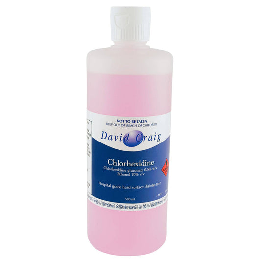 Chlorhexidine 0.5% Alcohol 70% 500ml (1) - First Aid Distributions