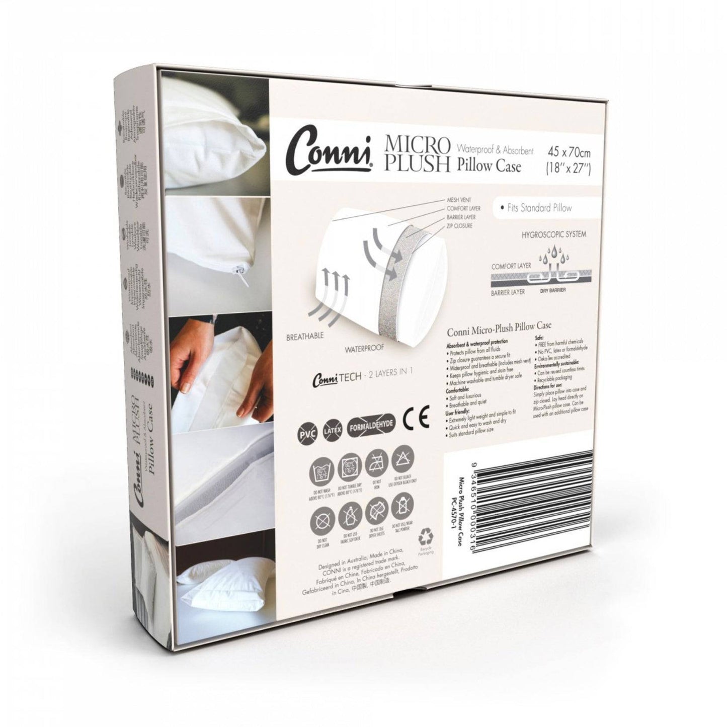 Conni Micro Plush Waterproof Pillow Case - White (1) - First Aid Distributions