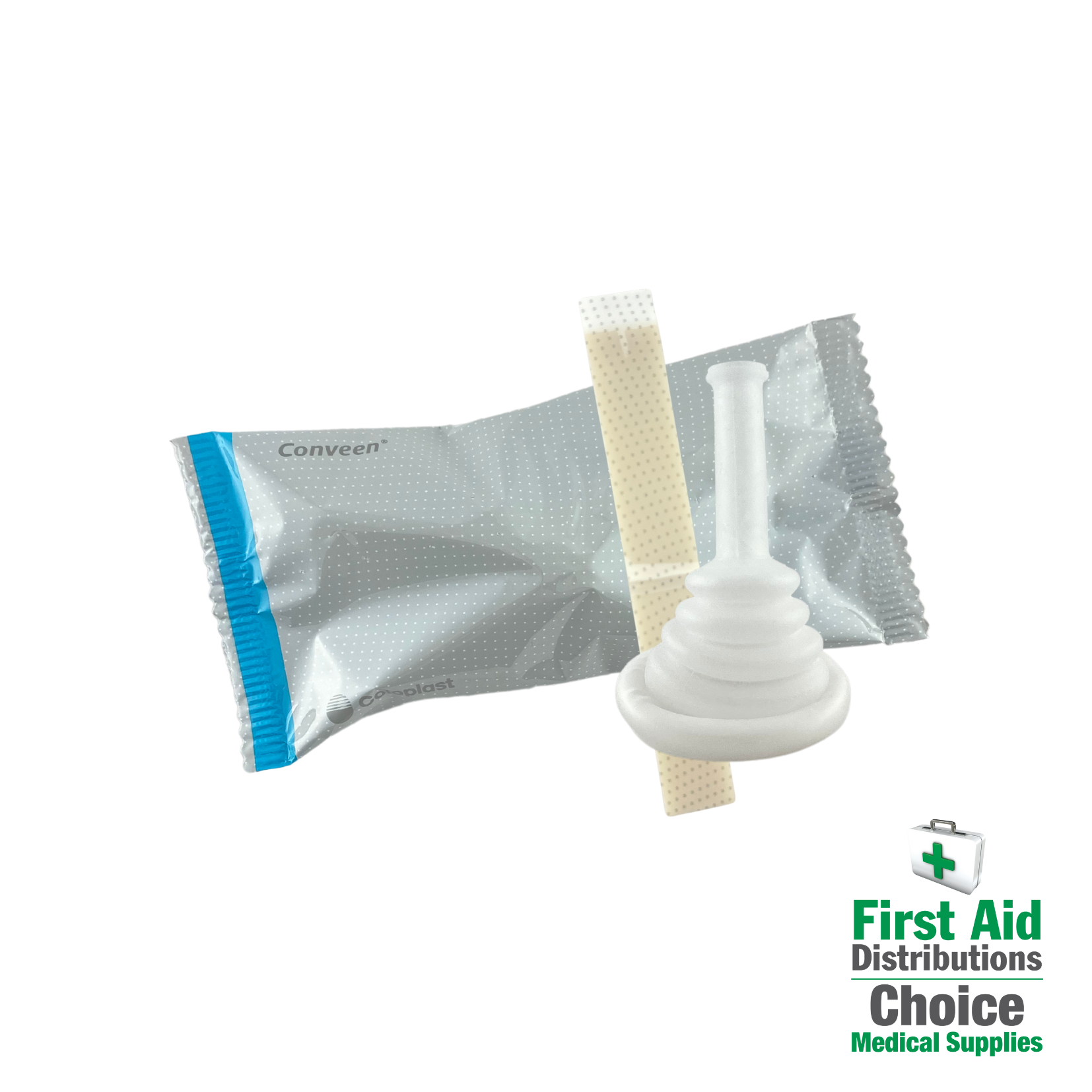 Coloplast Conveen 2-Piece 35mm Urisheath and Uriliner catheter accessory, 8cm length for urinary management.