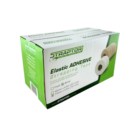 Elastic Adhesive Bandage White 75mm x 4.5m - Straptor (16) - First Aid Distributions