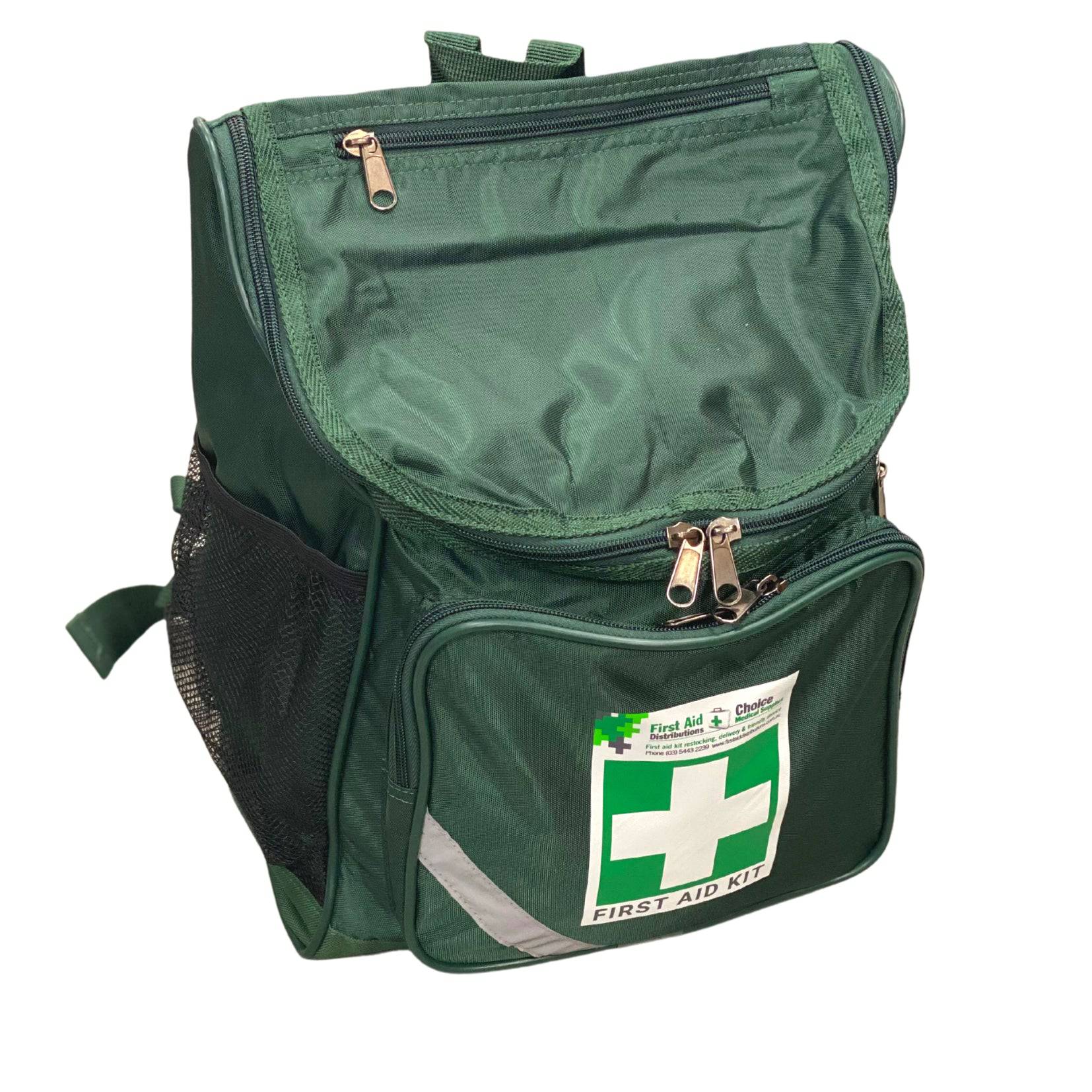 Empty First Aid Backpack Large - Green (1) | First Aid Distributions
