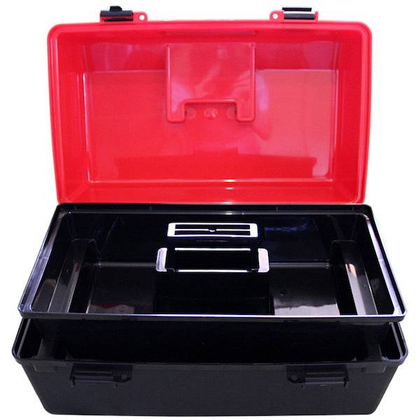 Empty First Aid Box Large - Red & Black 1 Tray (1) - First Aid Distributions