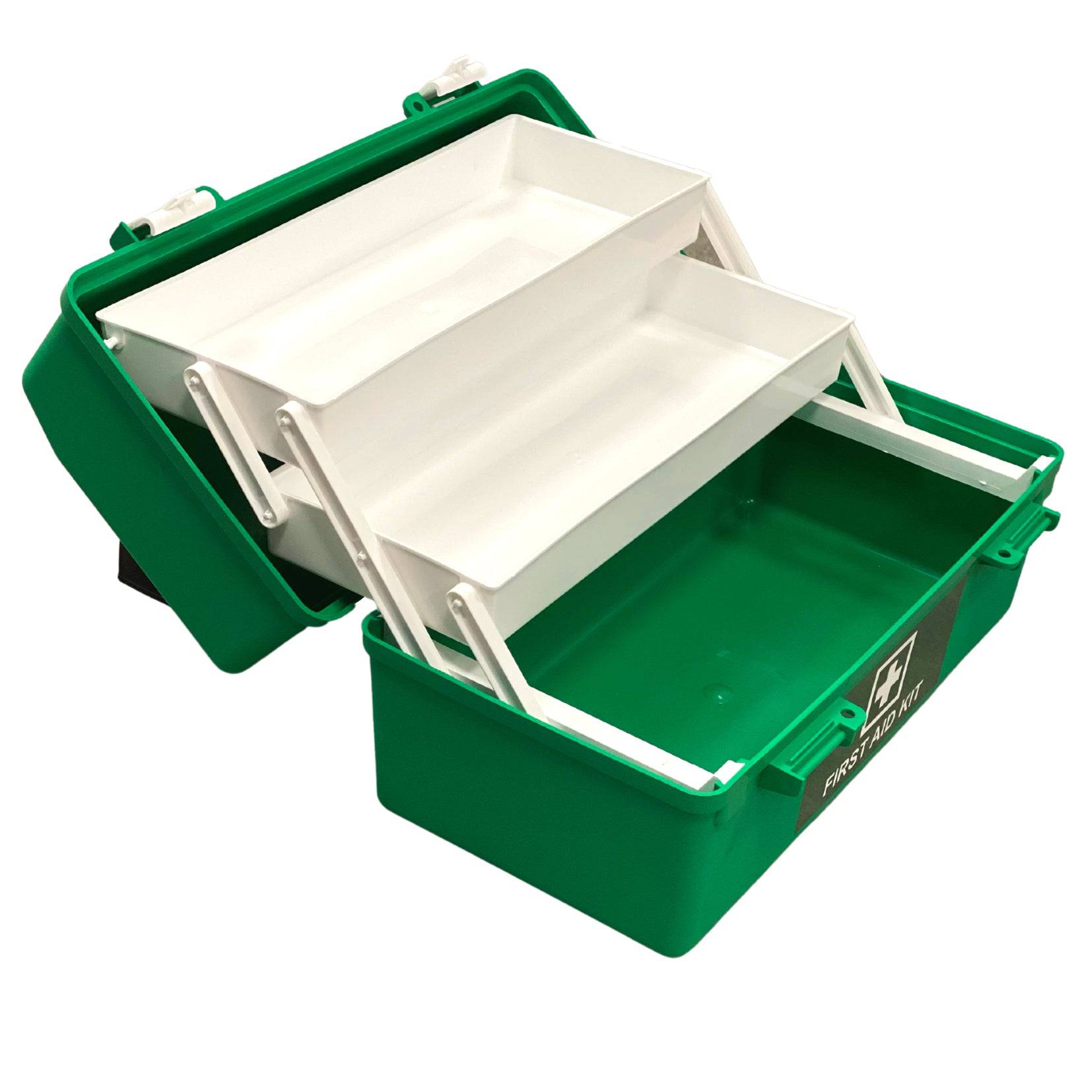 Empty First Aid Box Medium - Green 2 Tray (1) - First Aid Distributions
