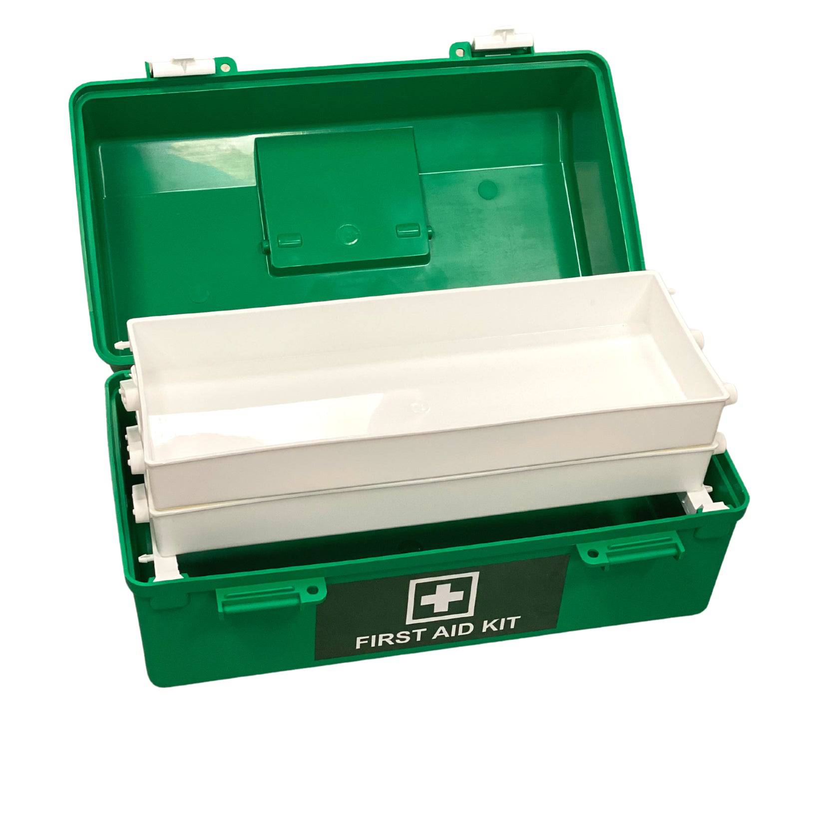 Empty First Aid Box Medium - Green 2 Tray (1) - First Aid Distributions