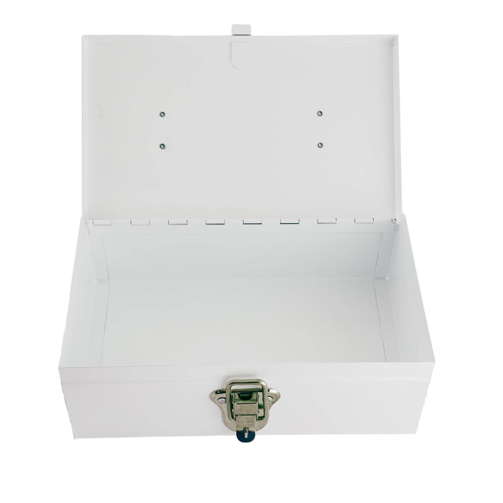 Empty First Aid Small Metal Box - White (1) - First Aid Distributions
