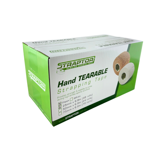 Hand Tearable Stretch Tape Beige/Flesh 25mm x 6.9m - Straptor (48) - First Aid Distributions