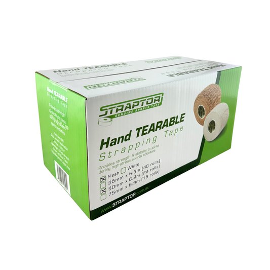 Hand Tearable Stretch Tape Beige/Flesh 50mm x 6.9m - Straptor (24) - First Aid Distributions