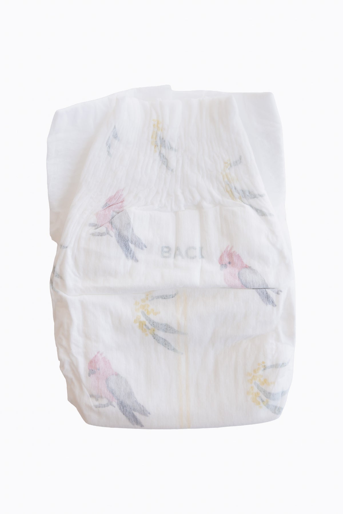 Little Puggles Size 2 nappy, back view showing refastenable tabs