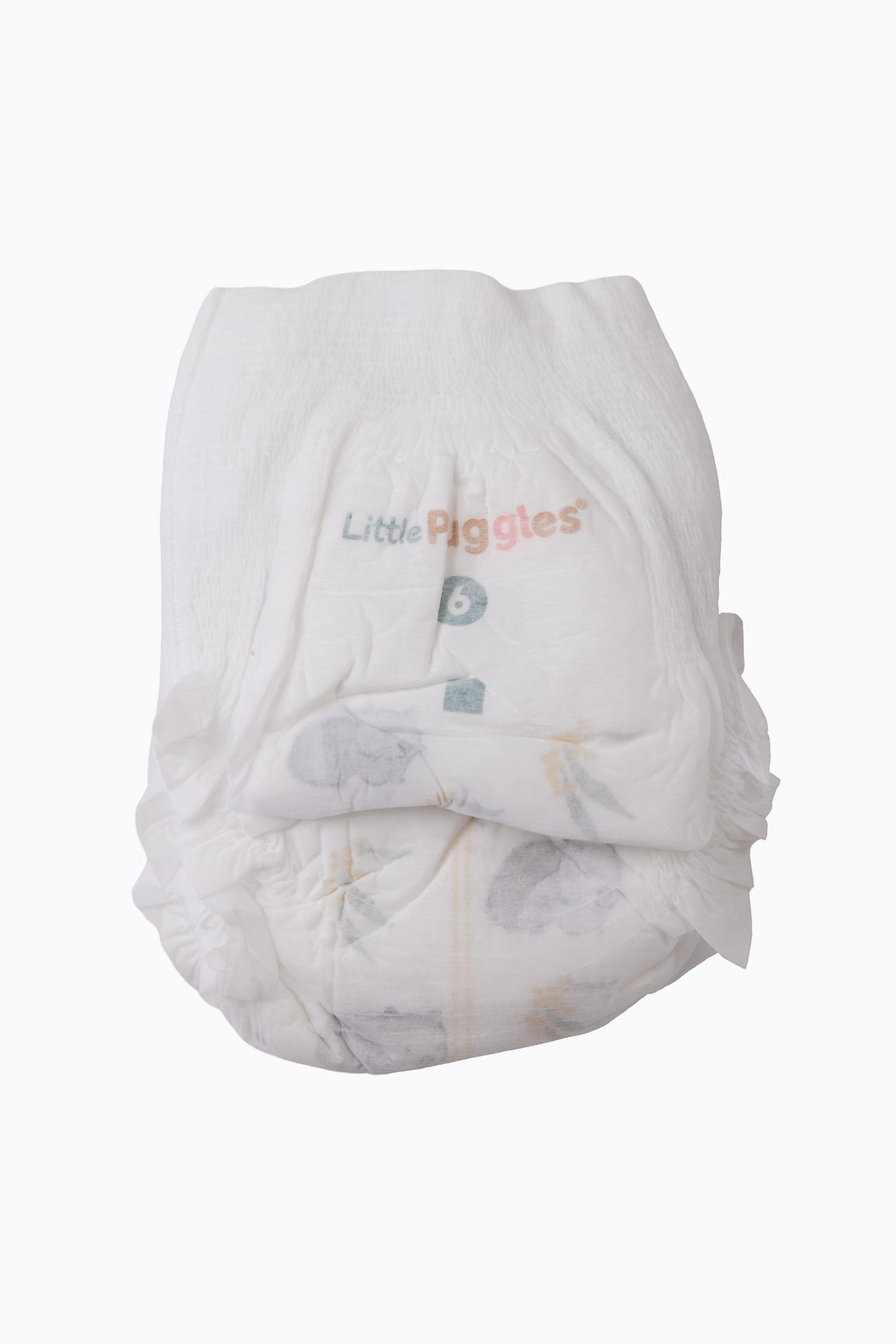 Little Puggles Size 6 nappy pant, front, with Wombat and Wattle artwork