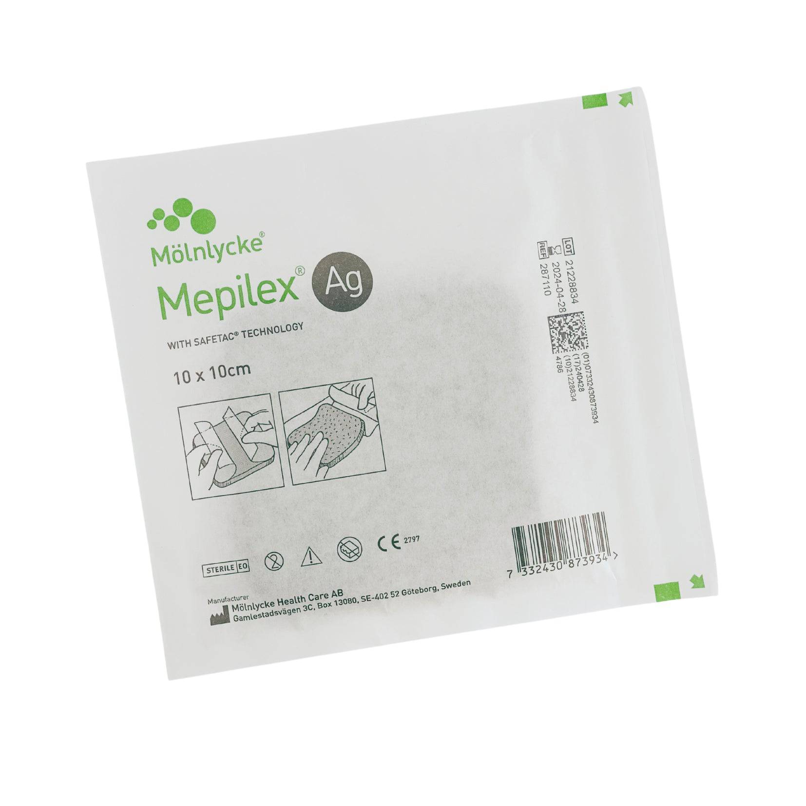 mepilex dressing silver Mepilex Ag Silver Dressing - 10cm x 10cm / Single