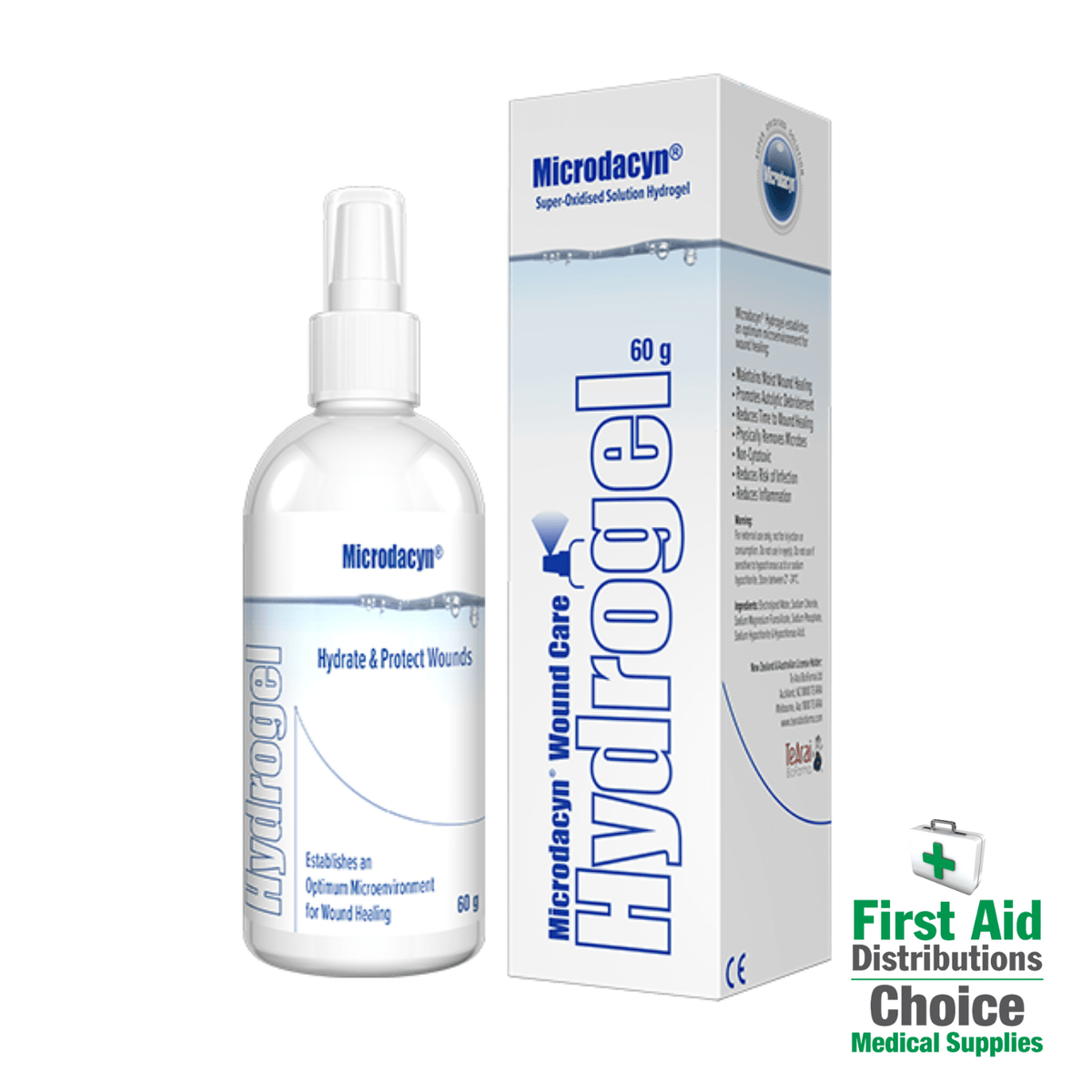 Microdyn Ingredients Microdacyn Hydrogel Spray 60g (1) – First Aid Distributions