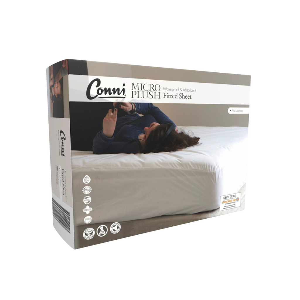 Conni Micro Plush Waterproof Fitted Sheet - White (1)