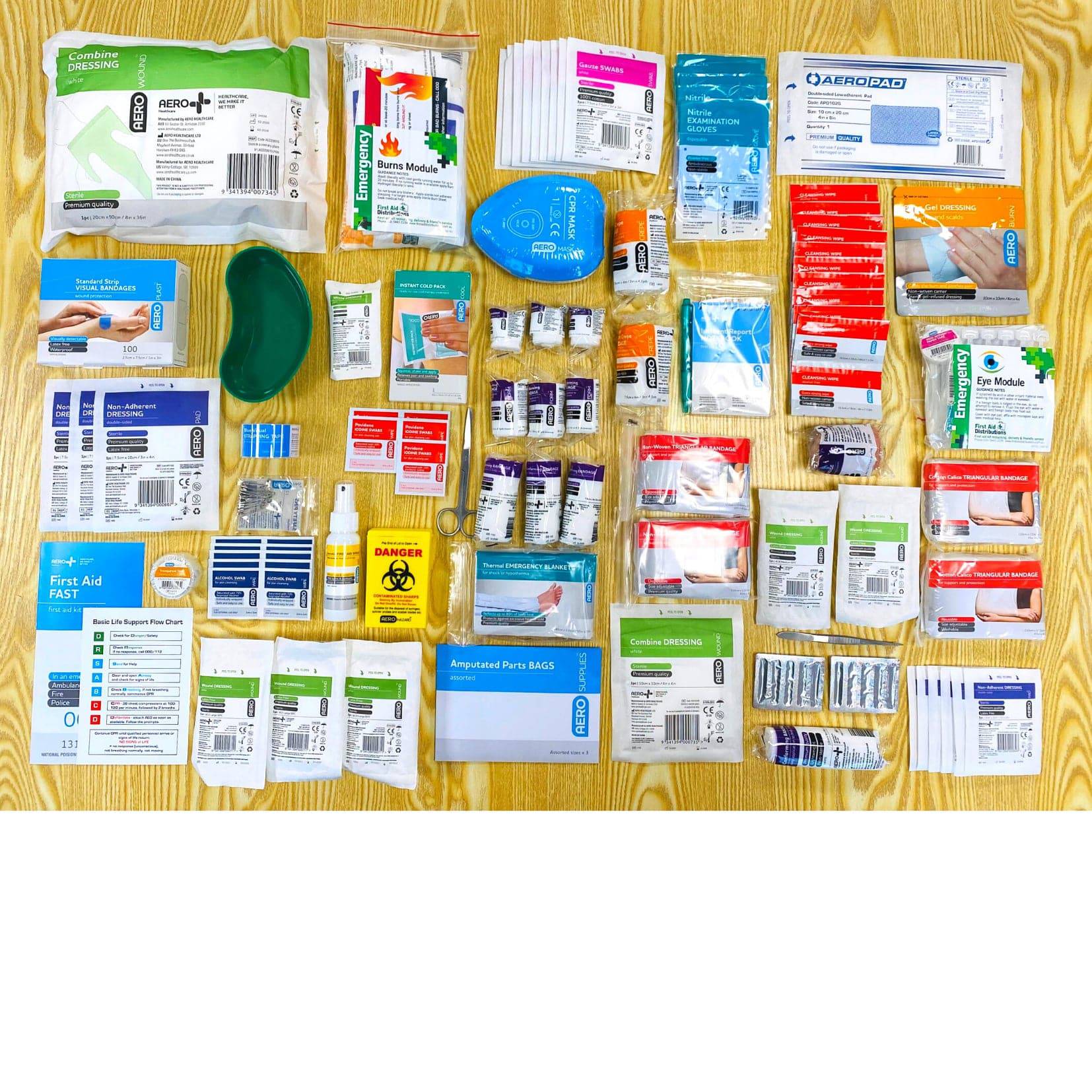 Blue Model 7M National Workplace First Aid Kit, medium size, First Aid Distributions, with first aid supplies for workplace safety.