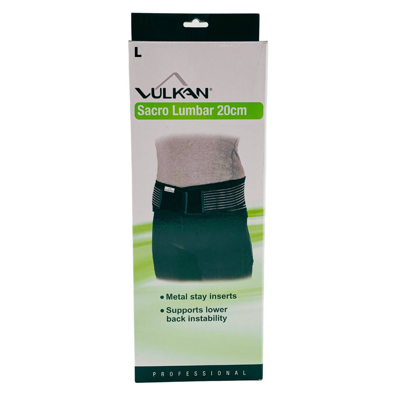 Sacro Lumbar Support 20cm Black- Vulkan (1) - First Aid Distributions