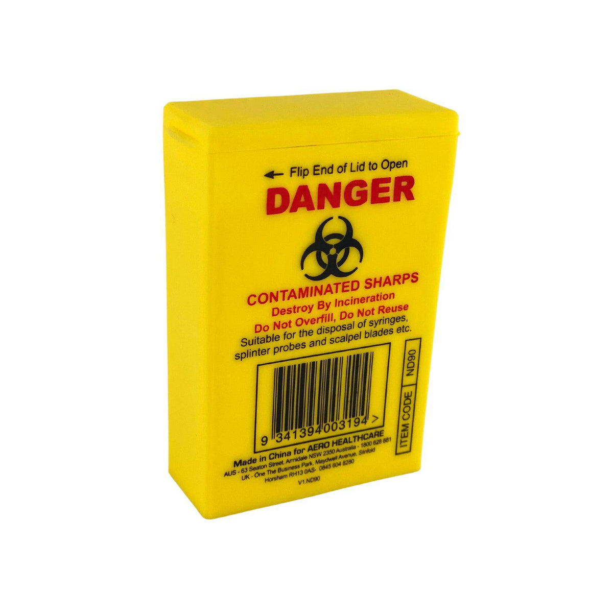 Sharps Disposal Container 90ml - Aero (1) – First Aid Distributions