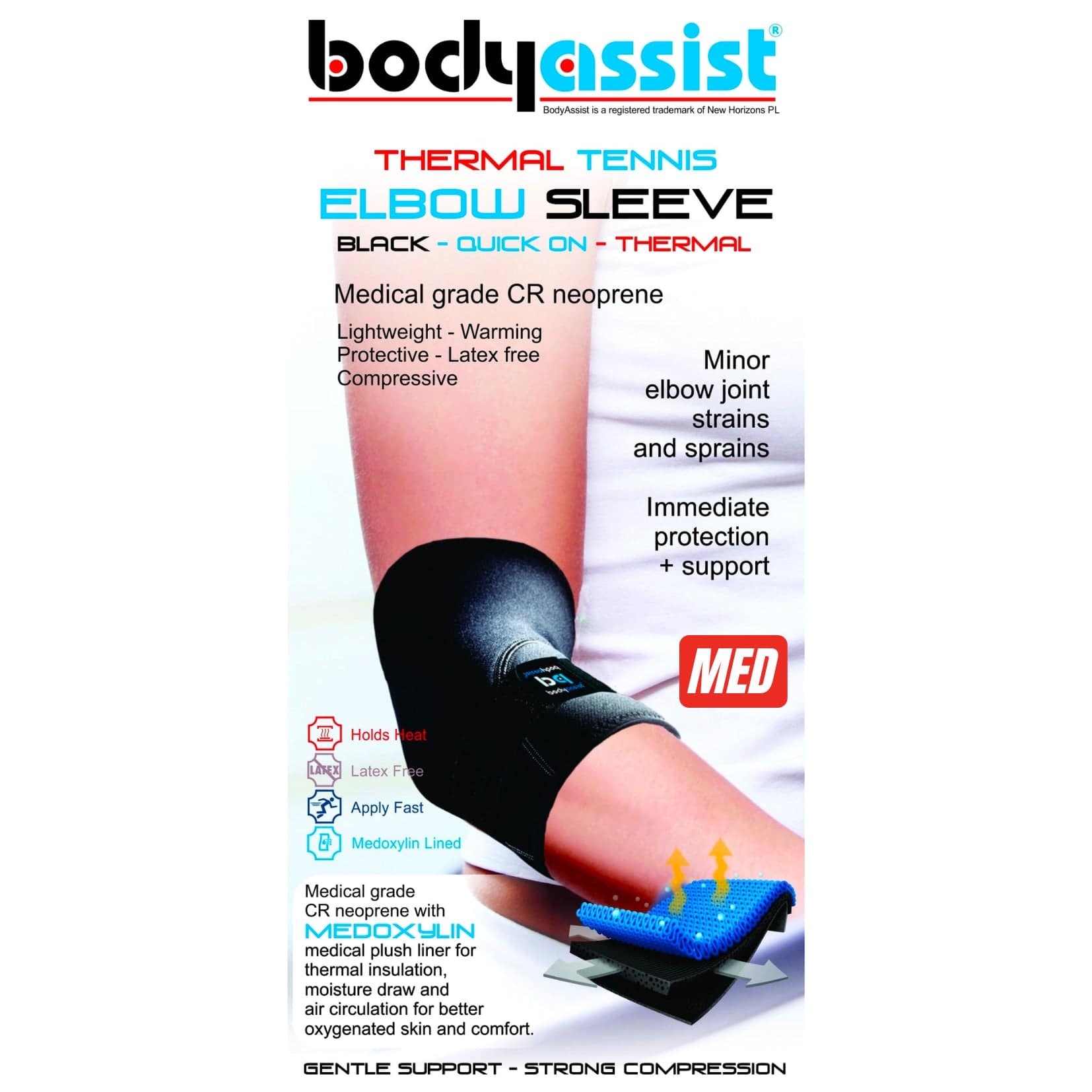 Thermal Tennis Elbow Sleeve Black - Body Assist (1) - First Aid Distributions