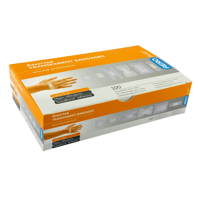 Transparent Plasters Waterproof Assorted Box - Aero (100)