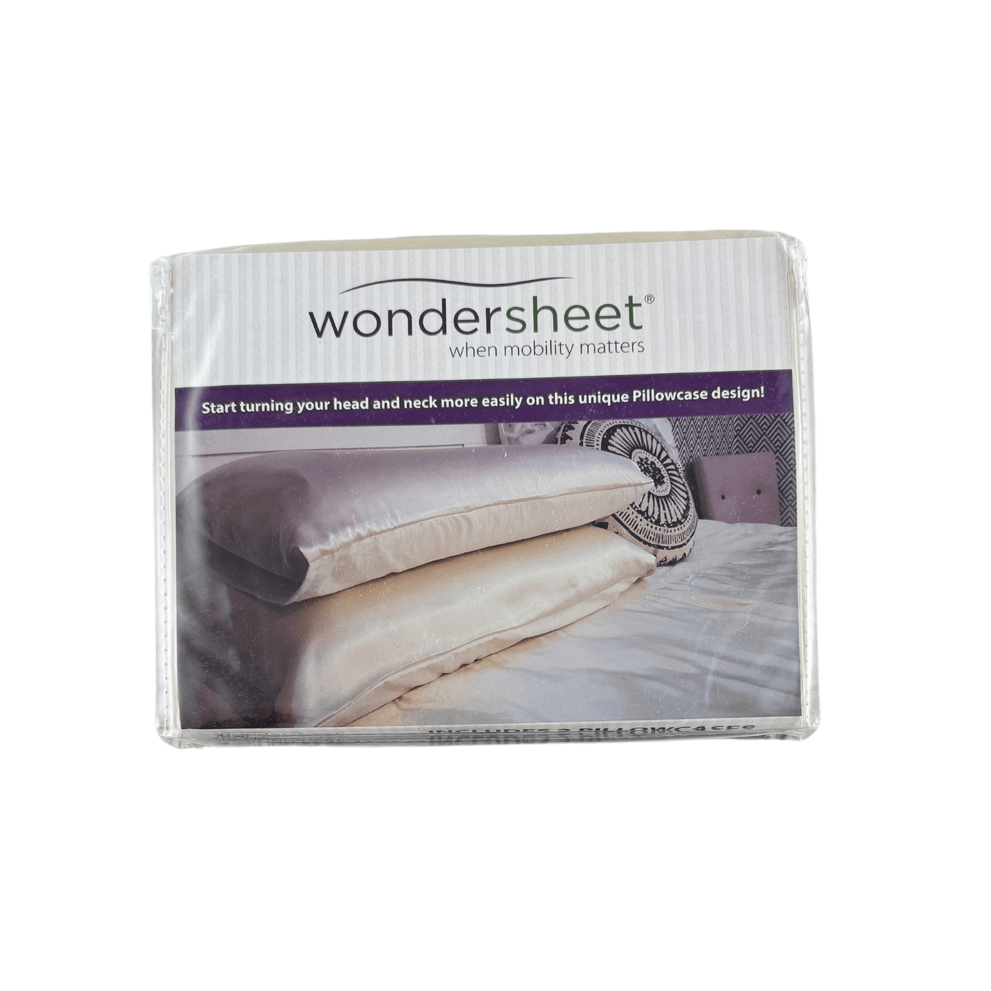 Cream Wonder Sheet pillowcase set by Neeki, soft and comfortable for daily living aid use, featuring two pillowcases in the image.