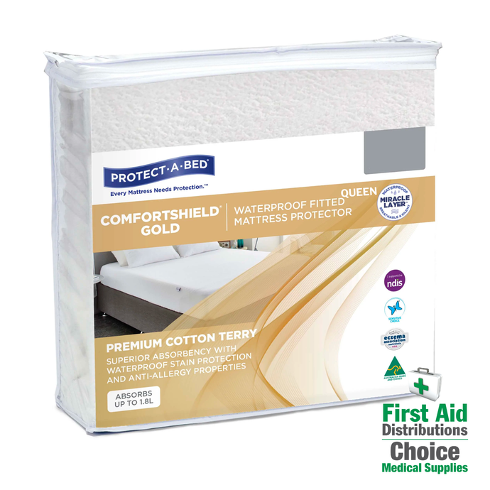Protect-A-Bed Comfortshield Gold Premium Terry Waterproof Fitted Mattress Protector (1)